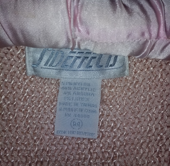 NEW SIDEAFFECTS VTG  SWEATER PINK &GREY SILVER MED - Picture 2 of 5